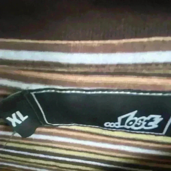 LOST ENTERPRISE EMBROIDERED LOGO  LONG SLEEVE HORIZONTAL STRIPED TEE XL - Picture 3 of 4